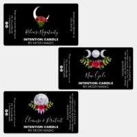 Black Intention Spell Candle Labels