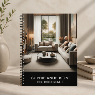 Black Interior Designer Business Professional Notebook