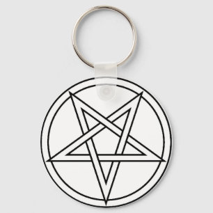 Black Inverted Pentacle Keychain