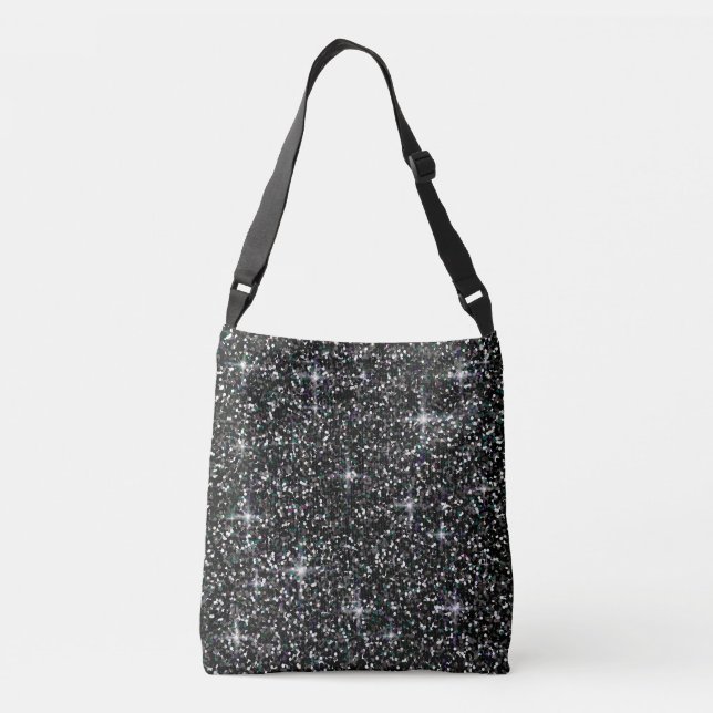 Black iridescent glitter crossbody bag (Back)