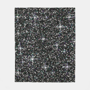 Black iridescent glitter fleece blanket