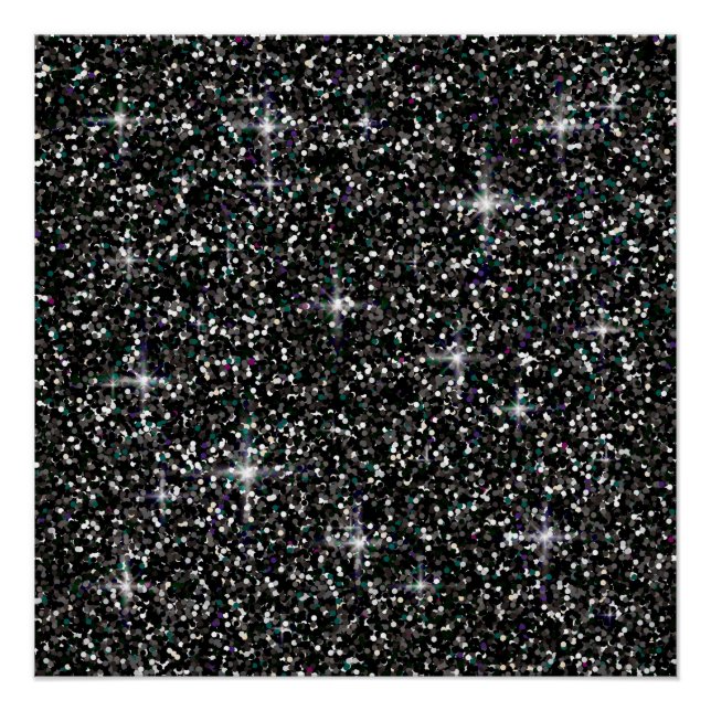 Black iridescent glitter poster (Front)