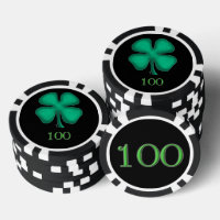 Black Irish black 100 striped poker chip