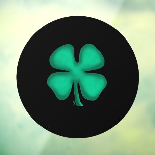 Black Irish circle window cling back stick