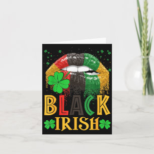 Black Irish Dripng Lips African American St Patric Card