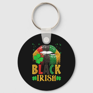 Black Irish Dripng Lips African American St Patric Keychain