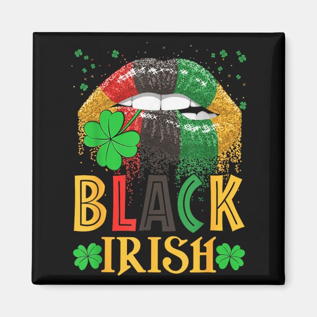 Black Irish Dripng Lips African American St Patric Magnet (Front)