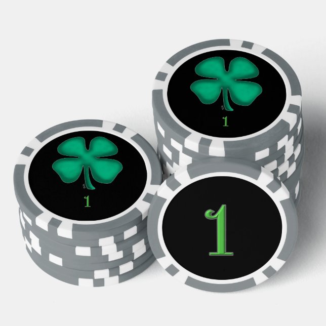 Black Irish grey 1 striped poker chip (Stack)