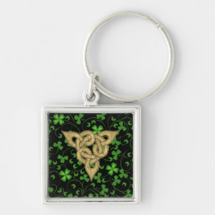 Black Irish Knotwork Keychain