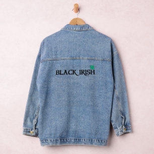 Black Irish w clover women denim jacket