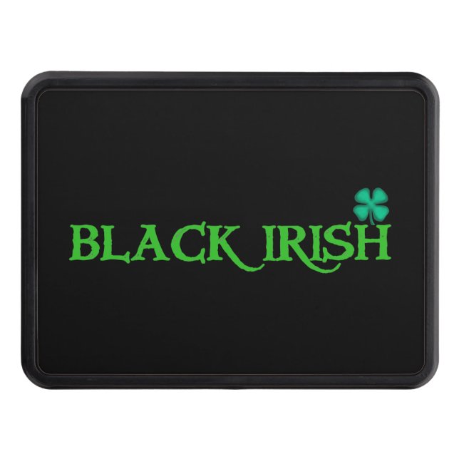 Black Irish word w clover blk hitch cover receiver (Front)