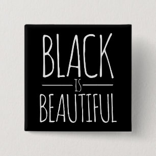 Black is Beautiful 2 Inch Square Button