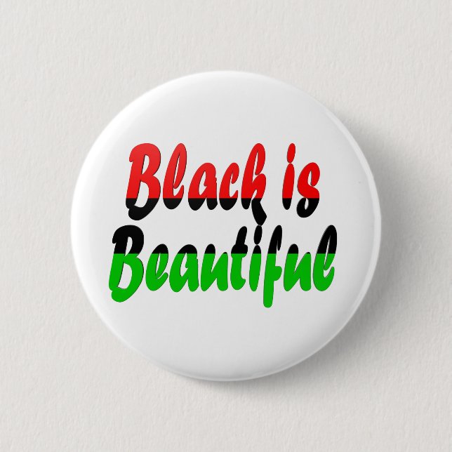 Black is Beautiful Pan-African Flag 2 Inch Round Button (Front)