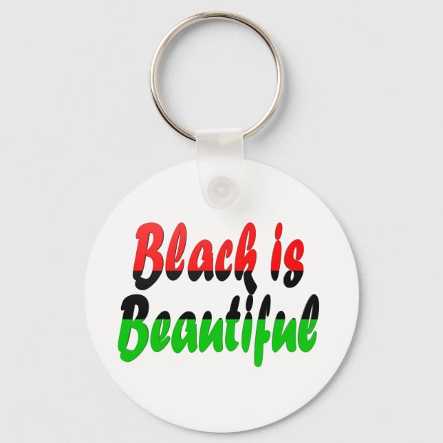 Black is Beautiful Pan-African Flag Keychain (Front)