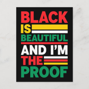 Black is beautiful proof typography vector T-Shirt Holiday Postcard