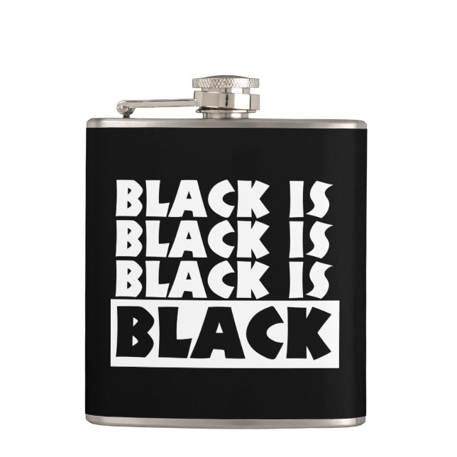 Black Is Black Hip Flask (Front)