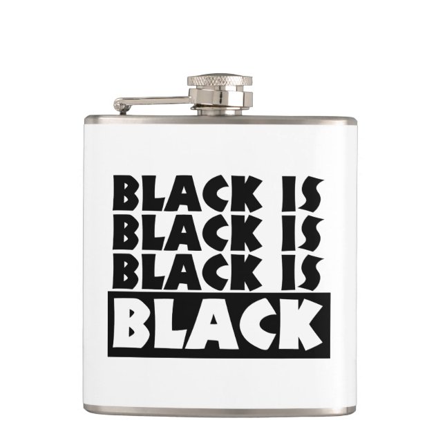 Black Is Black Hip Flask (Front)