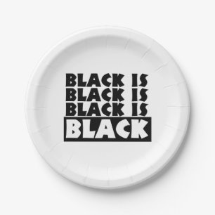 Black Is Black Paper Plate