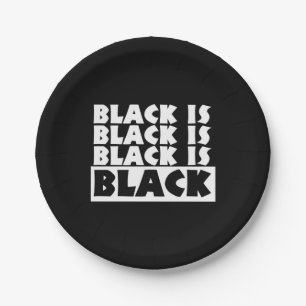 Black Is Black Paper Plate