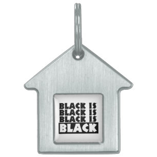 Black Is Black Pet Name Tag