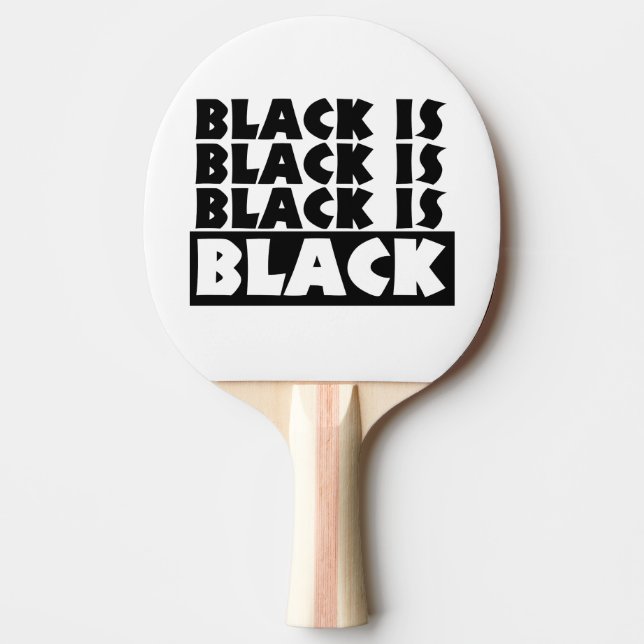 Black Is Black Ping Pong Paddle (Front)