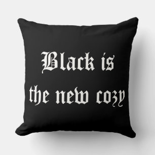 Black is the new cozy throw pillow