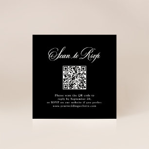 Black Italian Elegance   RSVP with QR Code Enclosure Card