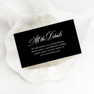 Black Italian Elegance   Wedding Details Enclosure Card
