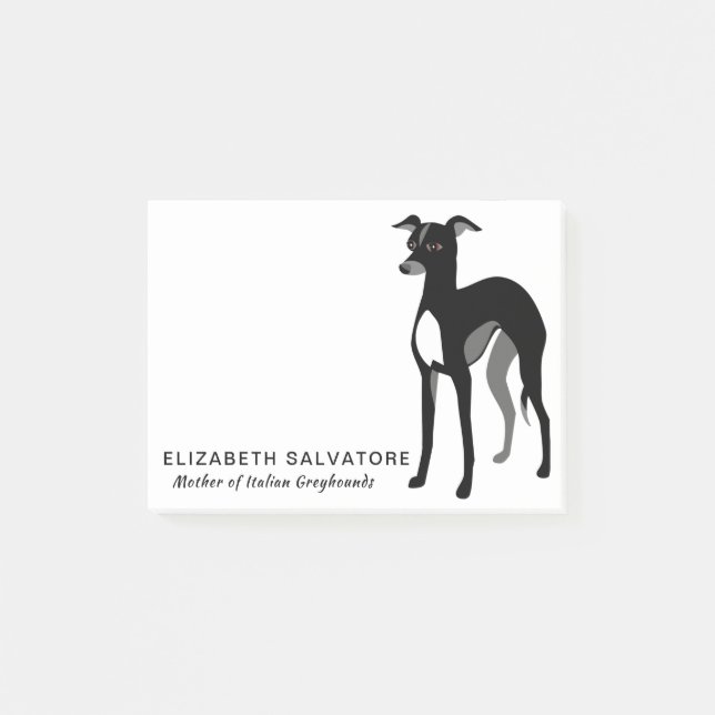 Black Italian Greyhound Post-it Notes (Front)