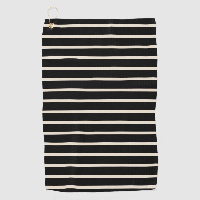 Black/Ivory Golf Towel (Front)