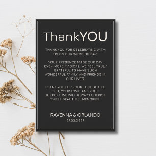 Black Ivory Old Money Aesthetic Thank You Card