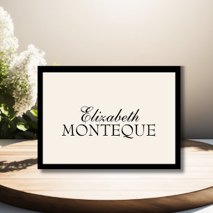 Black Ivory Old Money Black Tie Wedding Place Card
