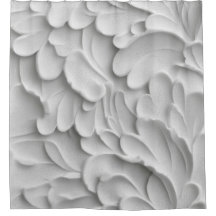 Black & Ivory Textured Shower Curtain 