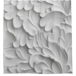 Black & Ivory Textured Shower Curtain 