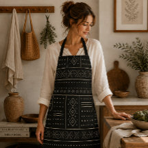 Black Ivory Tribal Geometric Pattern | Modern Boho