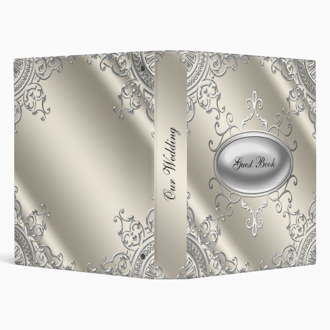 Black Ivory Wedding Guest Book Binder (Background)