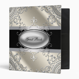 Black Ivory Wedding Guest Book Binder
