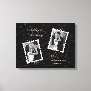 Black Ivory Wedding Photo Wrapped Canvas Print