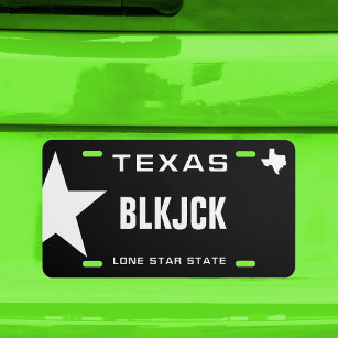 Black Jack Texas License Plate