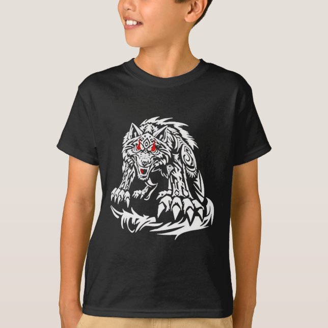 Black Jacob Fatu Wolf  T-Shirt (Front)