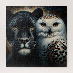 Black Jaguar and Snowy Owl Eyes of the Wild Puzzle