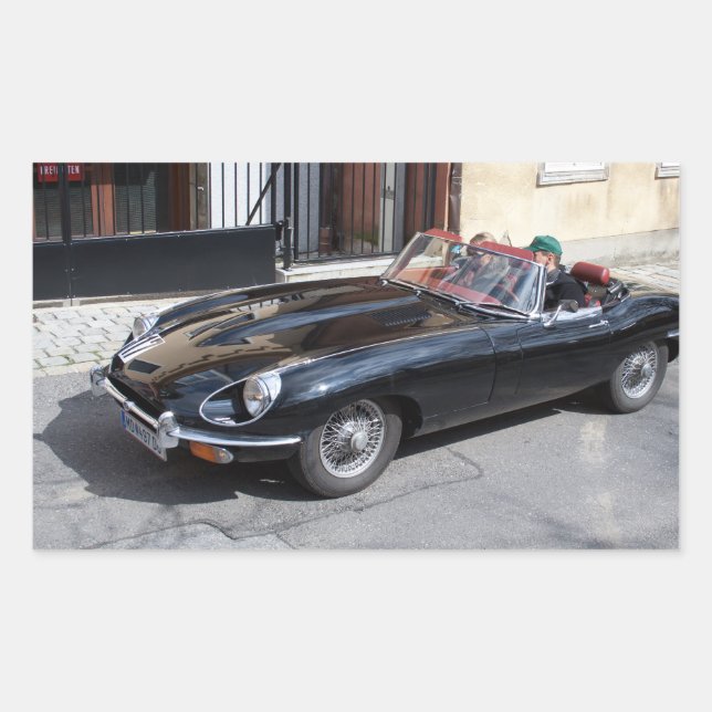 Black Jaguar E Type Sticker (Front)
