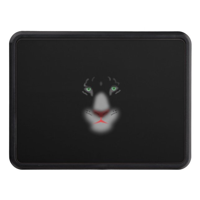 Black Jaguar or panther Big Cat Face Trailer Hitch Cover (Front)