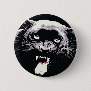 Black Jaguar Panther 2 Inch Round Button