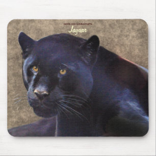 Black Jaguar Panther Big Cat Wildlife Mousepad