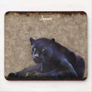 Black Jaguar Panther Big Cat Wildlife Mousepad