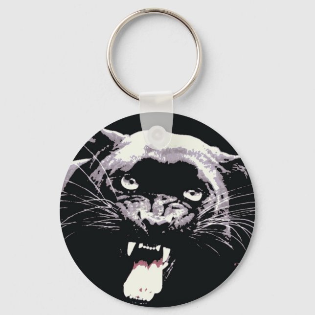 Black Jaguar Panther Keychain (Front)
