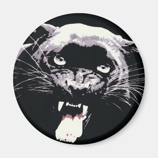 Black Jaguar Panther Magnet (Front)