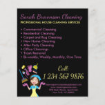Black Janitorial Maid House Cleaning Flyer<br><div class="desc">Black Janitorial Maid House Cleaning Flyer</div>