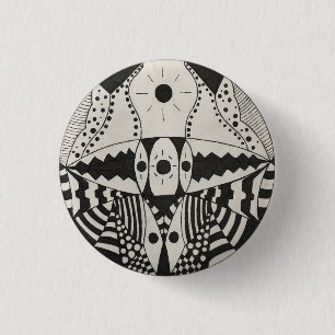 Black Jaw 1 Inch Round Button